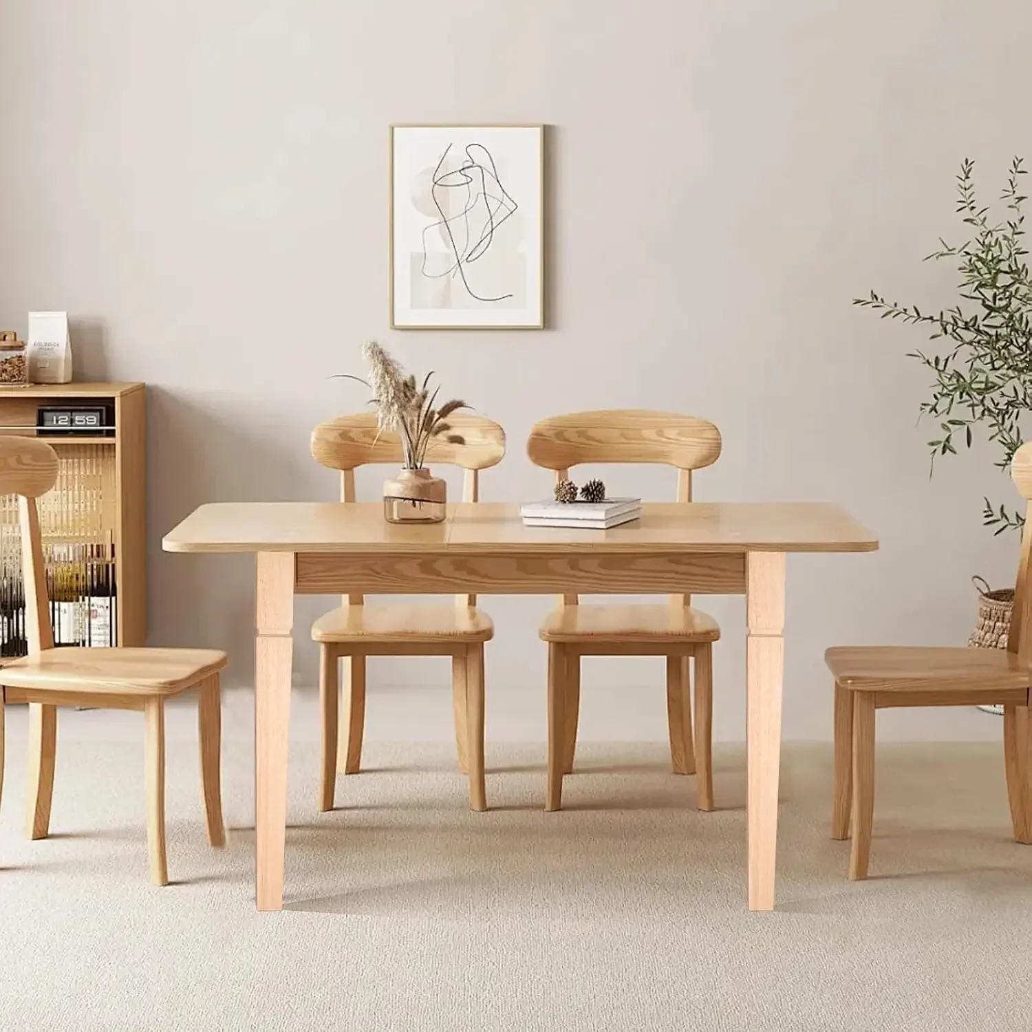 32 Inch Square Unfinished Oak Furniture Legs - Heavy Duty Mid Century Tall Wooden Legs Set of 4 for Tables, Bench, Ottomans (Nat