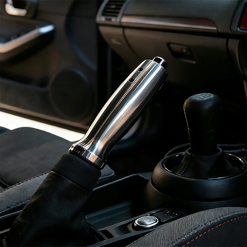 Metal Handbrake Lever Universal Car Modification parts Handbrake Rod Silver Handbrake Pull Rod Fit For BMW Mini