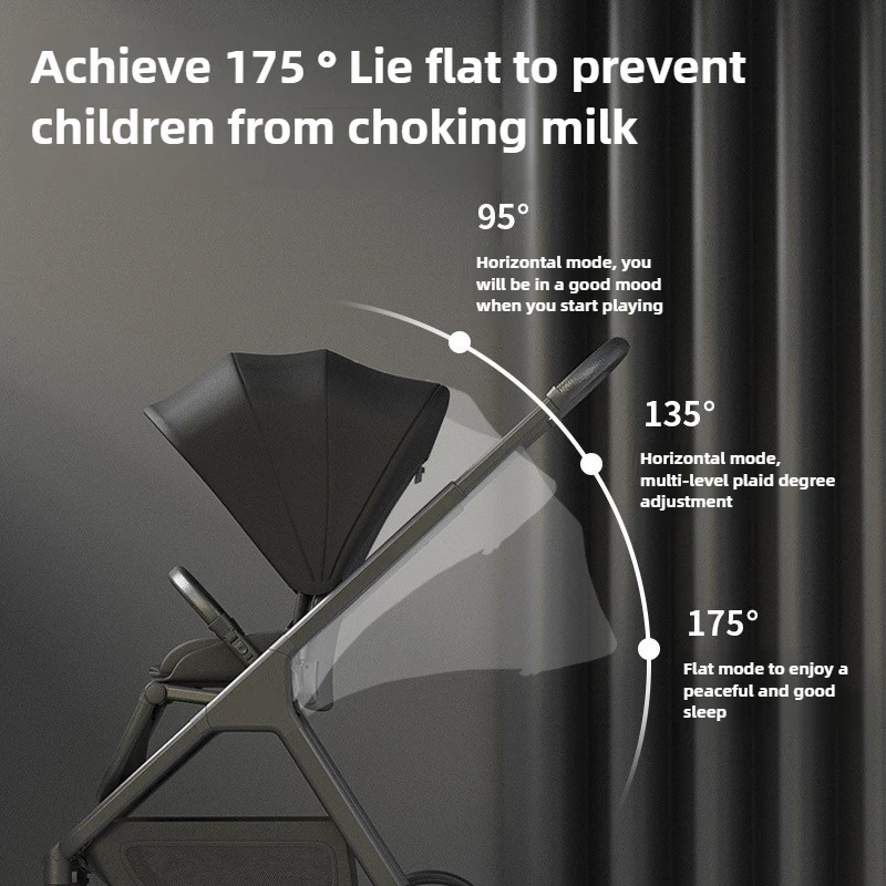 하이뷰 유모차는 앉거나 누울 수 있으며 가볍고 접이식, 양방향 하이뷰 아기 신생아 유모차
