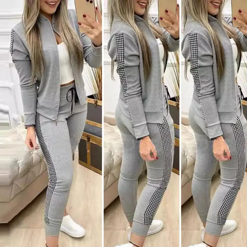 Women Tracksuit Trendy Women\'s Tracksuit Set Dot Print Turtleneck Sweatshirt Drawstring Pants Suit for Gym Running for Women