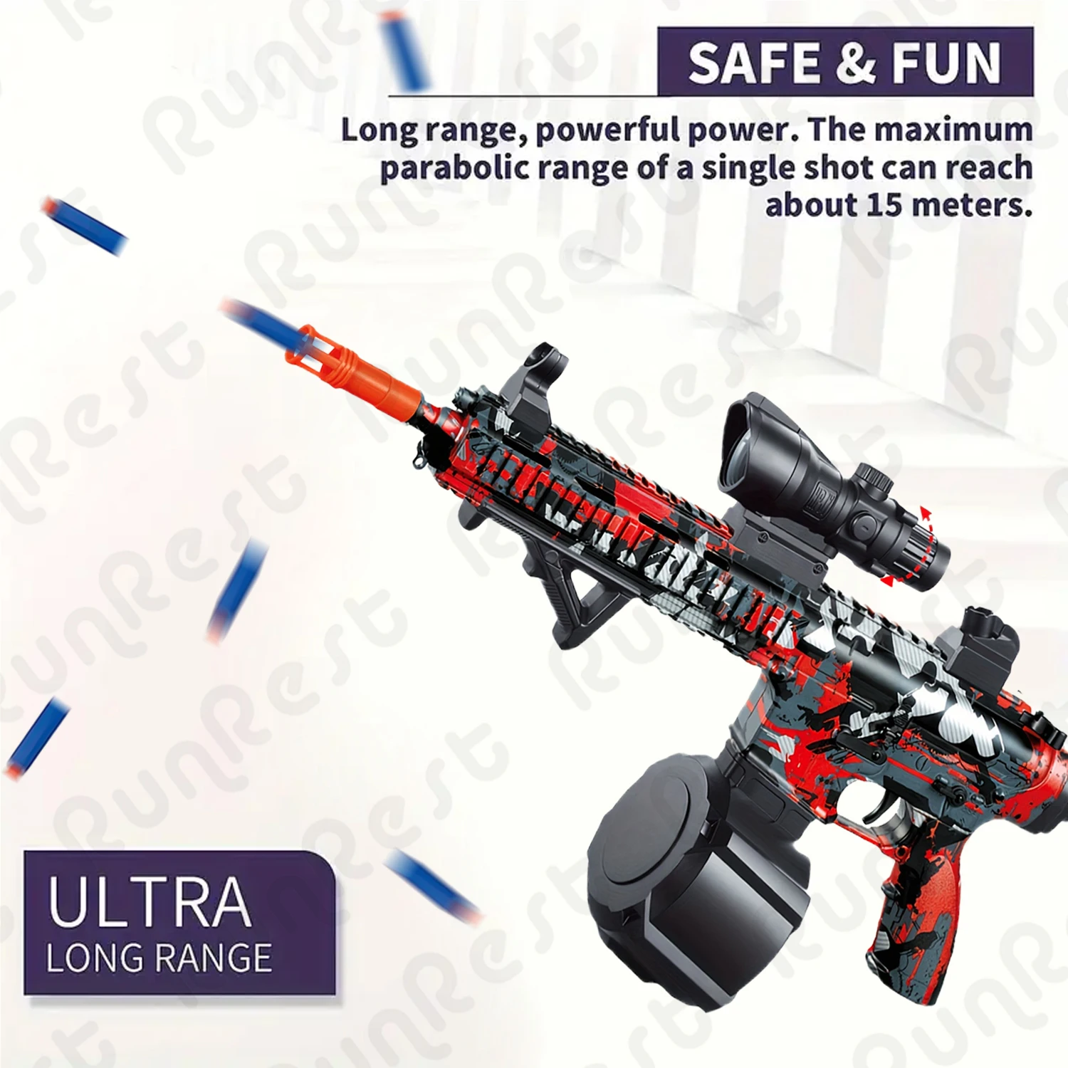 Pistola blaster, blaster de bola elétrica, arma de brinquedo legal de alto desempenho de arma orbeez, brinquedos de bola de respingos recarregáveis para atividades ao ar livre