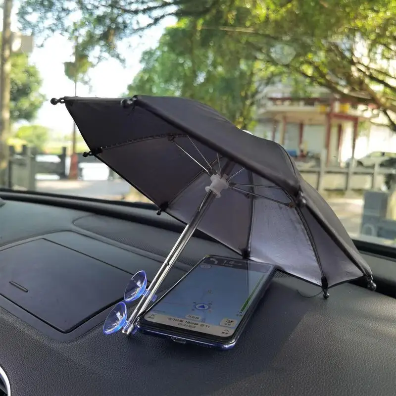 Cell Phone Umbrella Sun Shade Mini Cell Phone Cute Sunshade Holder Car Navigation Shade Visor Mini Cell Phone Cute Sunshade