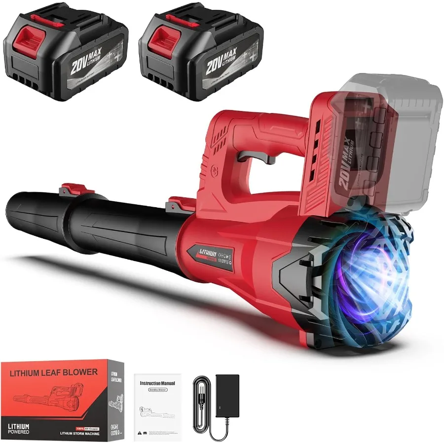 

Leaf Blower Cordless with 2 x 4.0Ah Battery and Charger 160MPH/580CFM High Power Lightweight Handheld Electric Leaf Blowers wit