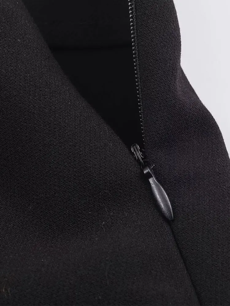 NLZGMSJ Vintage Casual Chic Damska Spódnica z Koralikami, Krótka Spódniczka na Zamek, Nowa Moda, Damska Krótka Spódniczka Mini z Falbankami