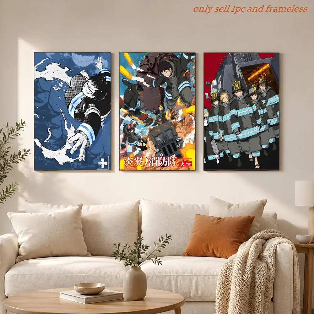 F-Fire Force Anime Cartoon Poster HD Anime Hot Theme Singer/OST/Movie-Waterproof Self-Stick Home Decor