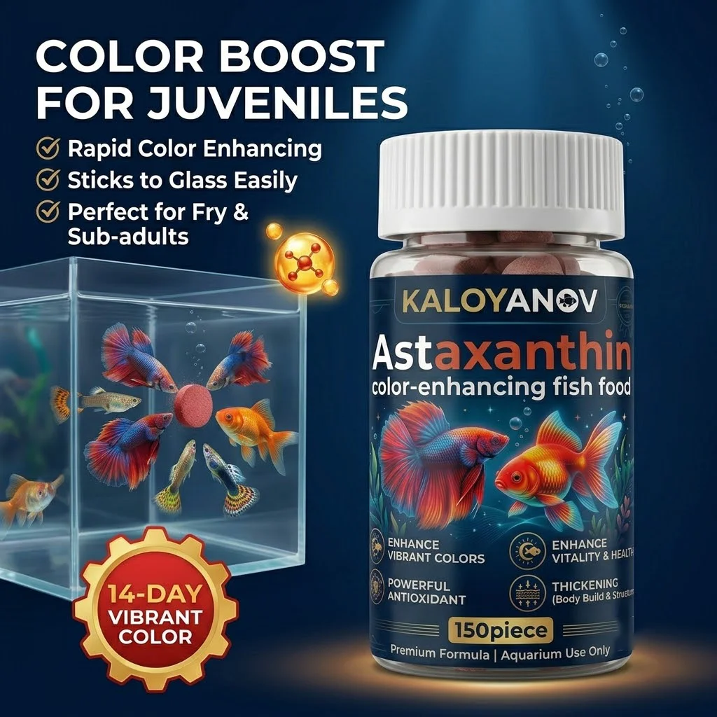 Fish Food Flake - Astaxanthin Fish Food Flakes 150pcs Color
