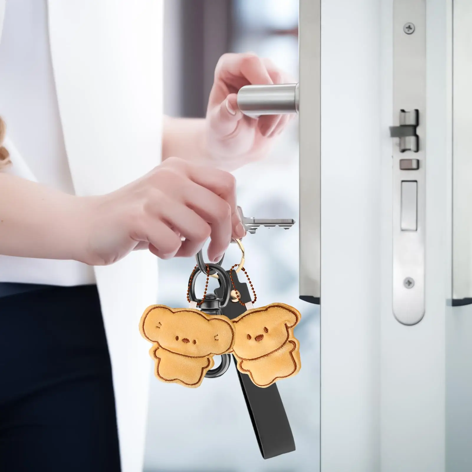 Animal Plush Keychain 2 Pieces Cartoon Bag Charm Pendant Gift for Kids Teens Backpack Purse Keys Collection Decoration