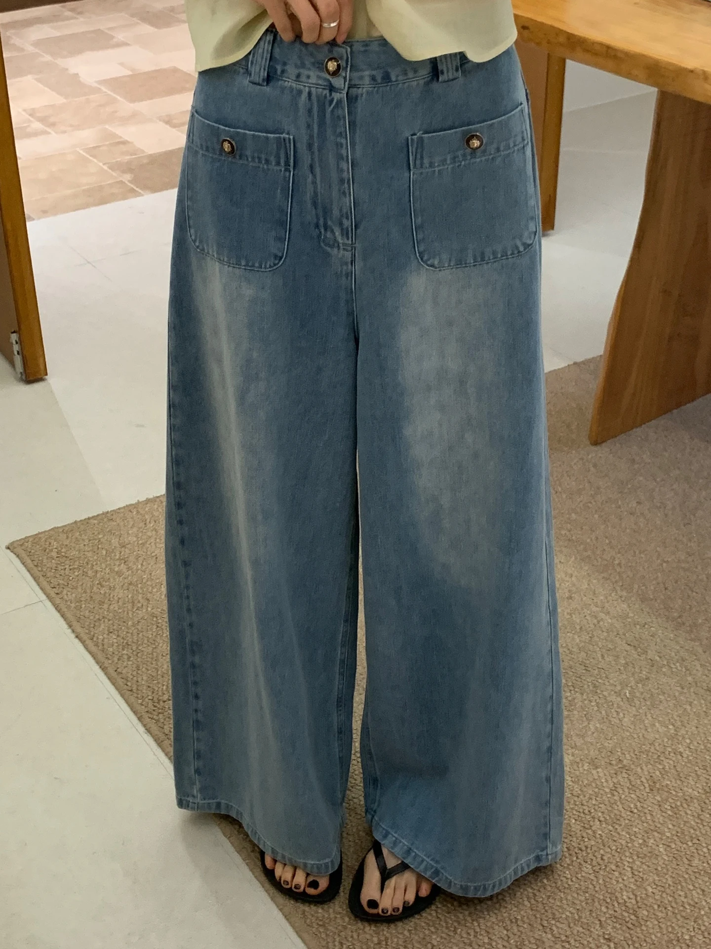 

BRIVIN High Waist Wide Leg Blue Jeans Women's Loose Fit Slimming Long Pants Spring New Style Comfortable Covering Meat