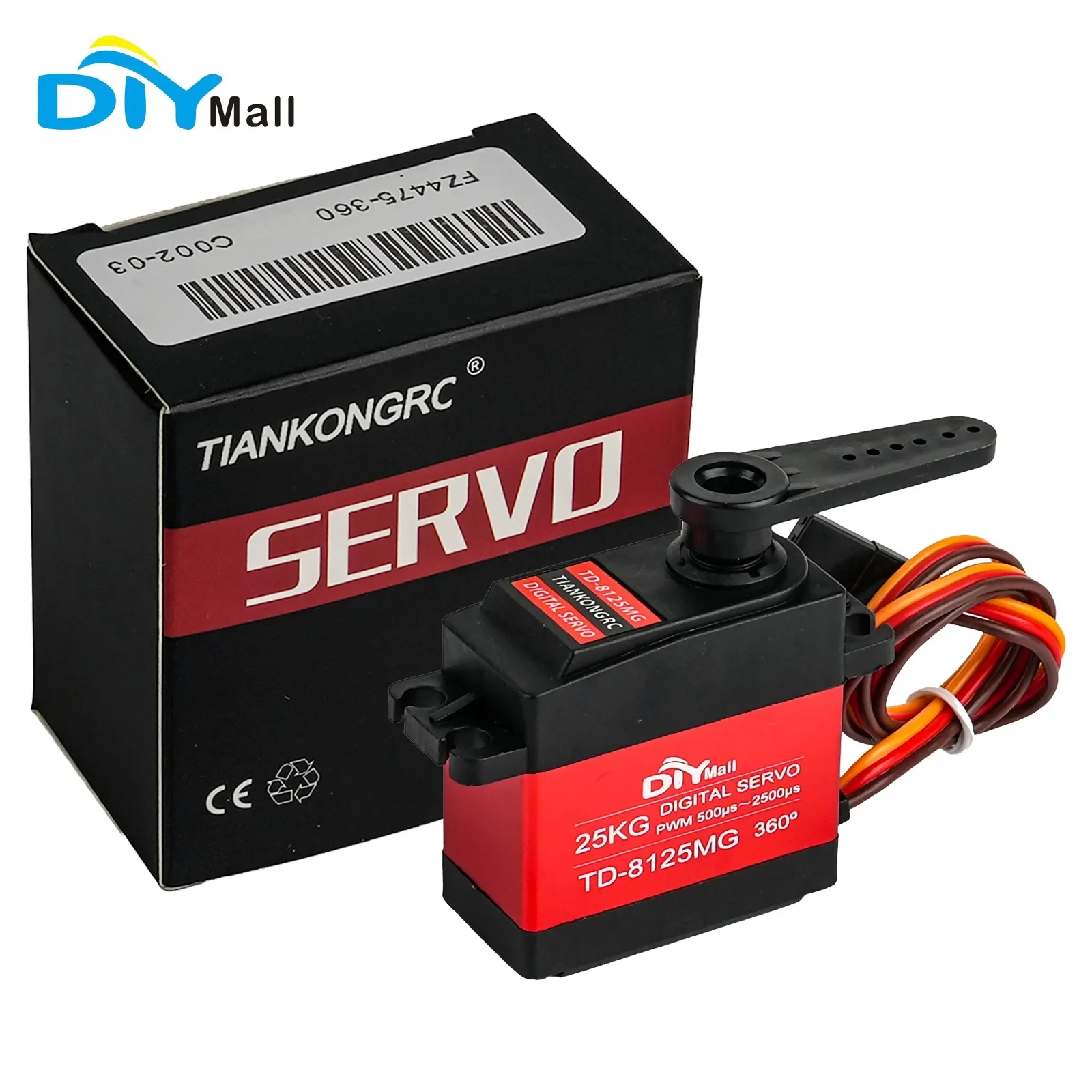 

25KG Servo TD-8125 Large Torque Digital Coreless Servo RC Digital Servo for RC Robot Car(180/270/360 Degree)