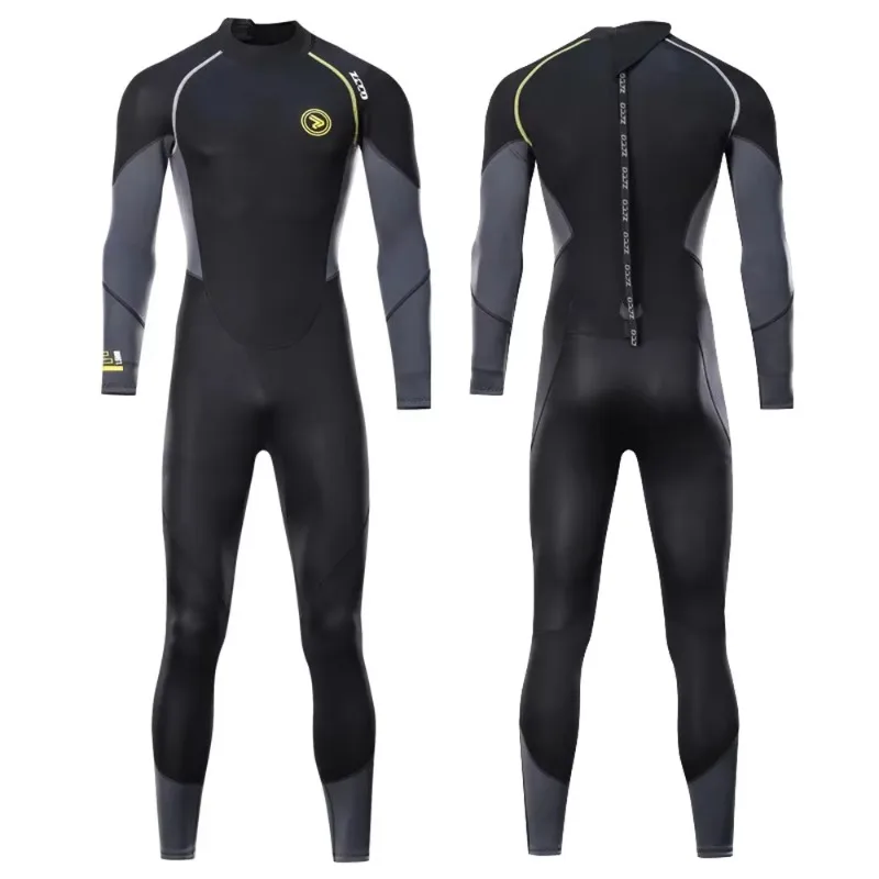 

1.5mm Men's Neoprene Diving Suit Winter Long Sleeve Warm One-piece Swimsuit Snorkeling Surfing Wetsuit Kayak Surf Sports