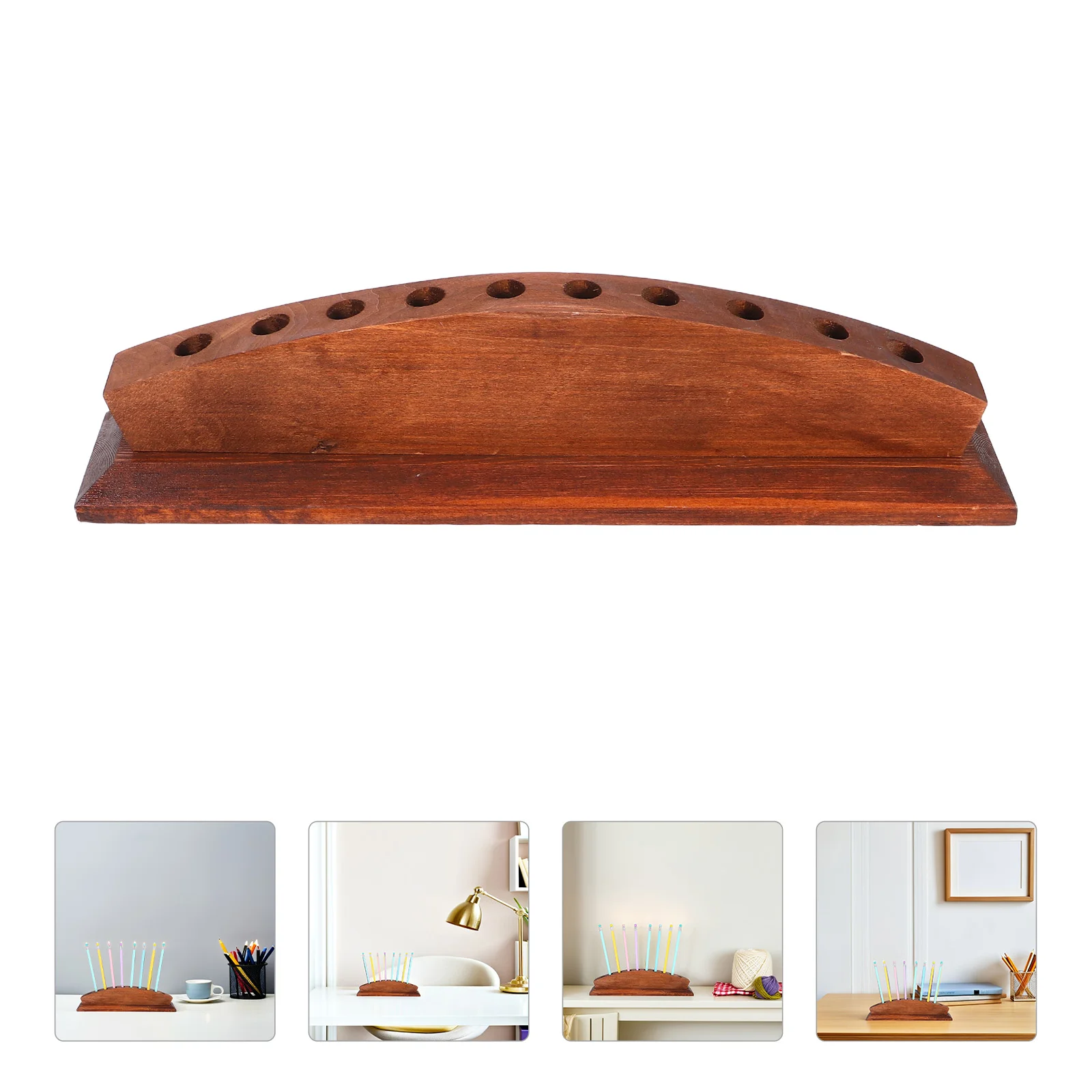

Pen Holder Display Stand for Office and School Wooden Pen Rack Organizer with Multiple Slots for Home Desk Accessories