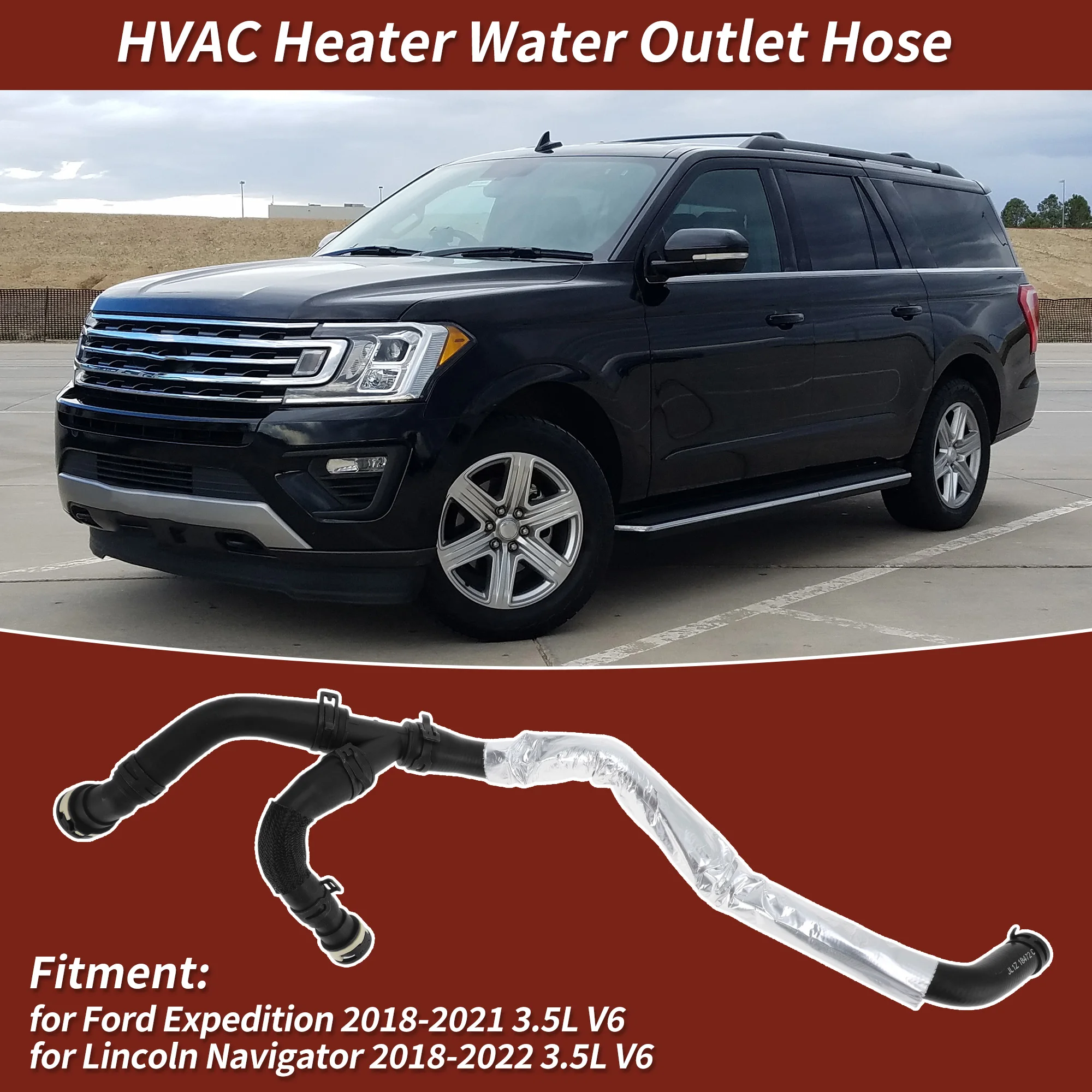 UXCELL No.JL1Z18472C HVAC Heater Waterafvoerslang voor Ford Expedition 2018-2021