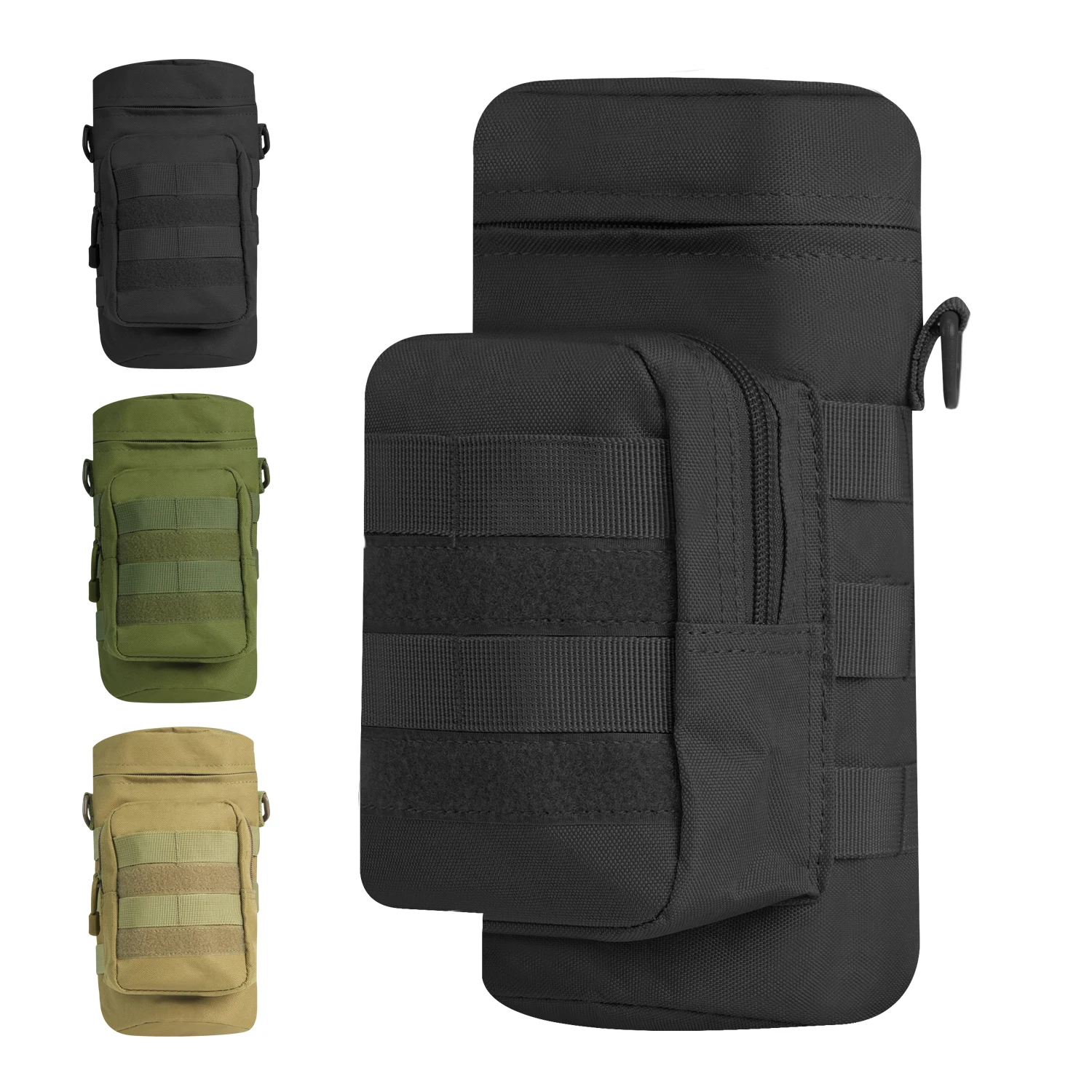 BOOIU Tactical Molle Water Bottle Pouch High Quality 600D polyester Camping Hiking Fishing Hunting Water Bag Kettle Carrier