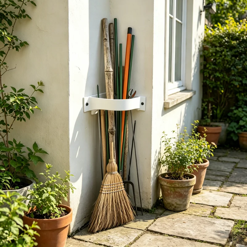 Drill Mount Wall Corner Tool Rack Long Handle Broom Mop Storage Organizer Multi-Function Garage Workshop Yard Holder