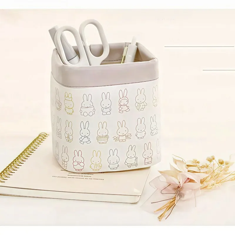 Miffy rabbit pen holder creative high-value animation cartoon printing men and women students desktop stationery storage box