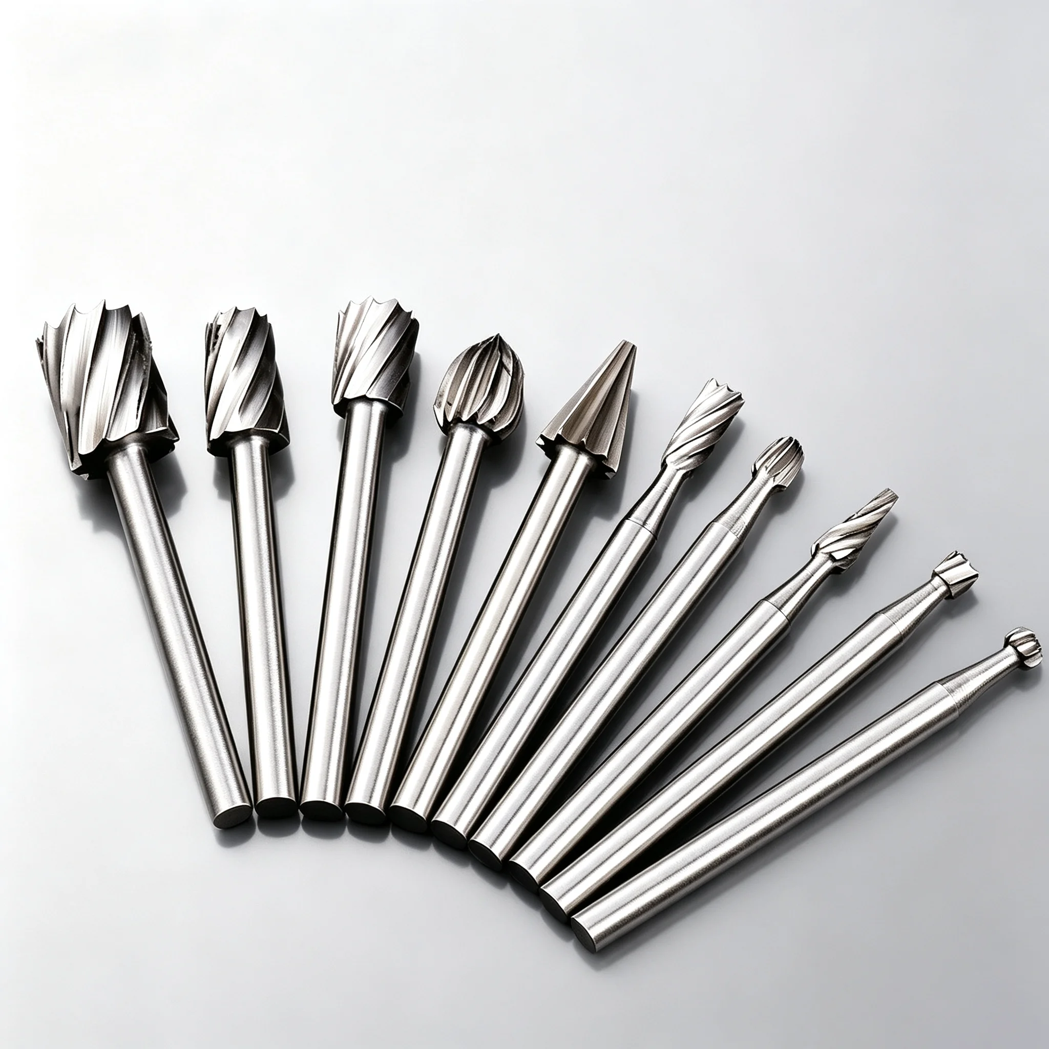 10Pcs 1/8 inch Shank Router Bit Set, Double Cut HSS Rotary Files Burr Kit Tool, Grinder Drill, DIY