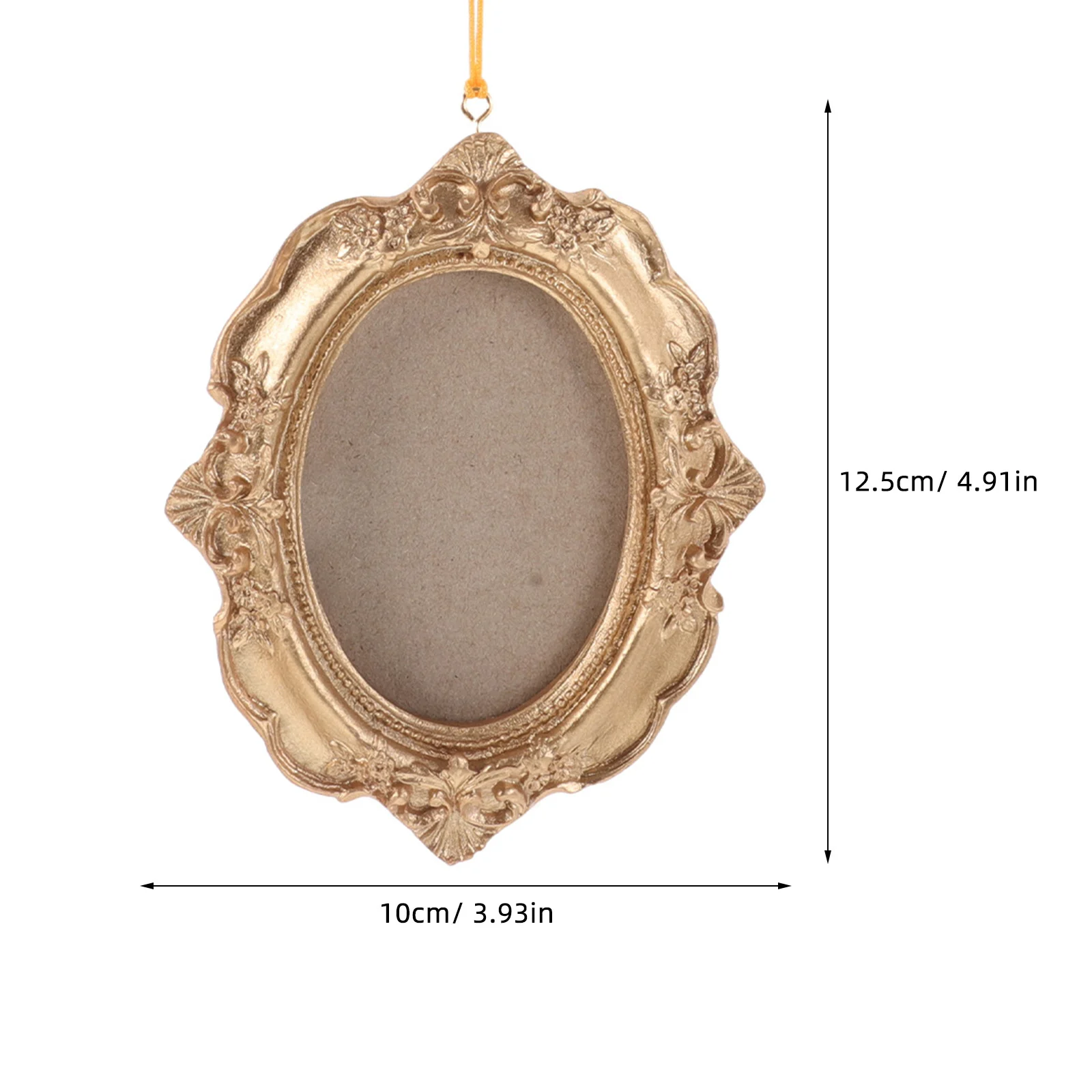 Mini Picture Frame Decor Small Resin Christmas Tree Ornament Vintage Gold Hanging Home Holiday Display Tiny Photo Frame