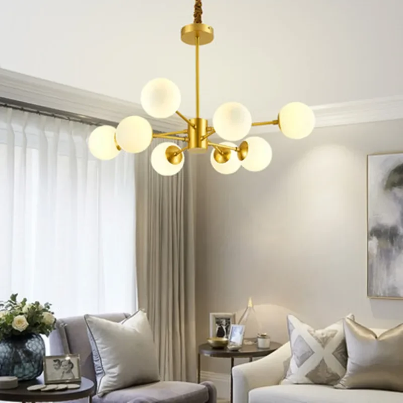 Modern Chandelier Lightings LED Gold Chandeliers Iron lustre de teto Indoor Lamps Lustres Para Sala De Jantar Living Room D402