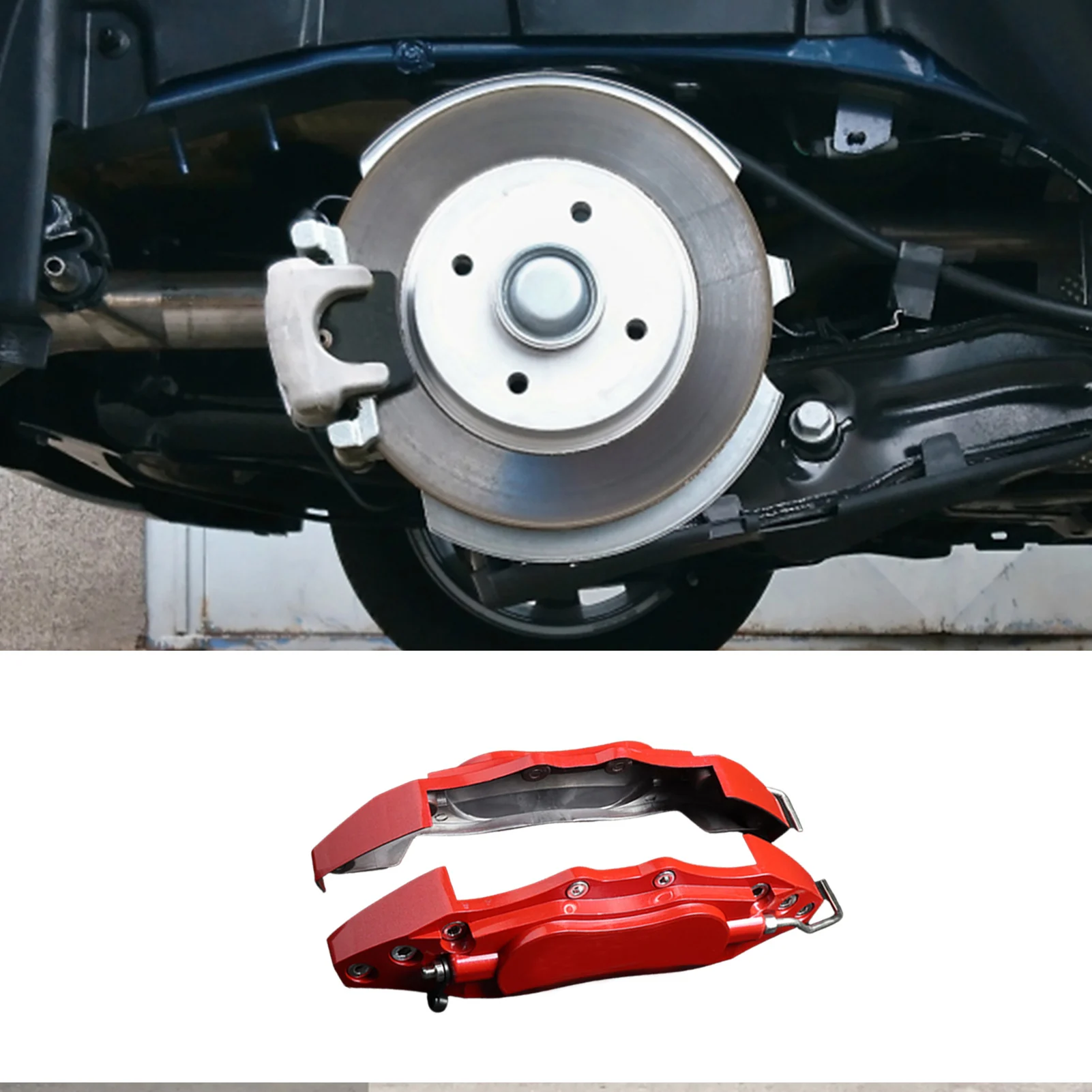 2pcs Universal Aluminum Brake Caliper Cover Kit Brake Disc Caliper Cover Disc Brake Caliper Fake Covers Wheel Refit Accessories