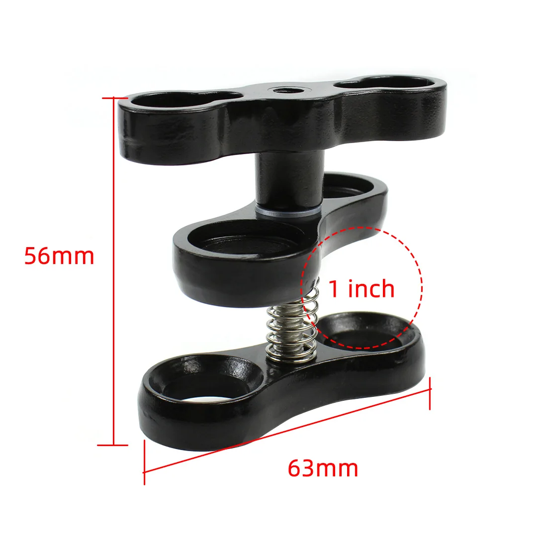 Verbesserter 1-Zoll-Kugel-Schmetterlings-Clip aus Aluminiumlegierung, Tauchlichter-Arm, 360-Grad-Halterung, Adapter für Gopro Osmo Kamera-Zubehör – Detail 18