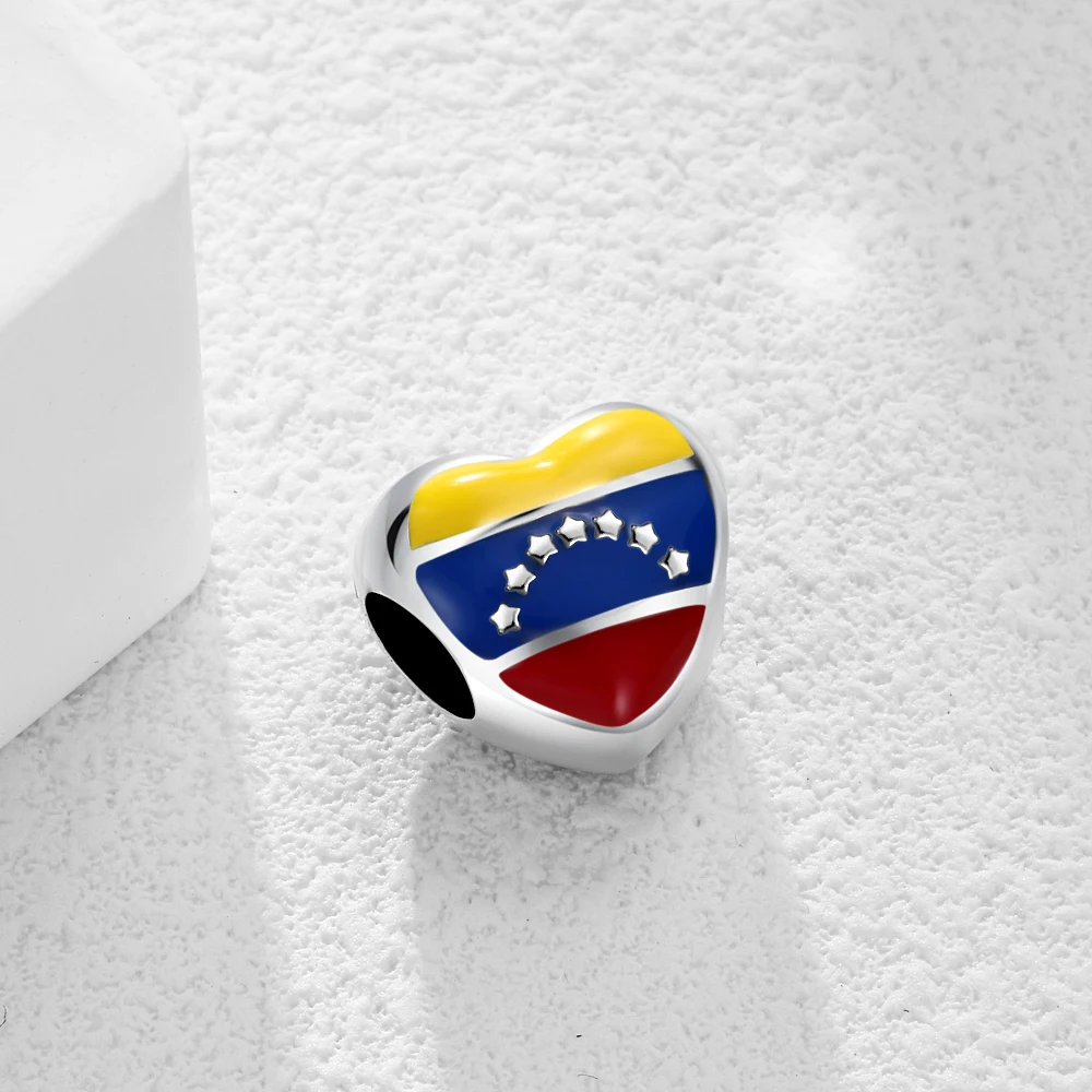 New925 Silver Brazil Argentina Peru Salvador Flag Boutique Charm Pendant Suitable for Original Bracelets DIY Jewelry Accessories