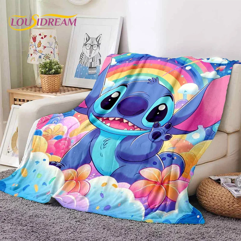 Cartoon Cute Stitch Disney Monster Blanket,Soft Throw Blanket for Home Bedroom Bed Sofa Picnic Travel Office Cover Blanket Kids