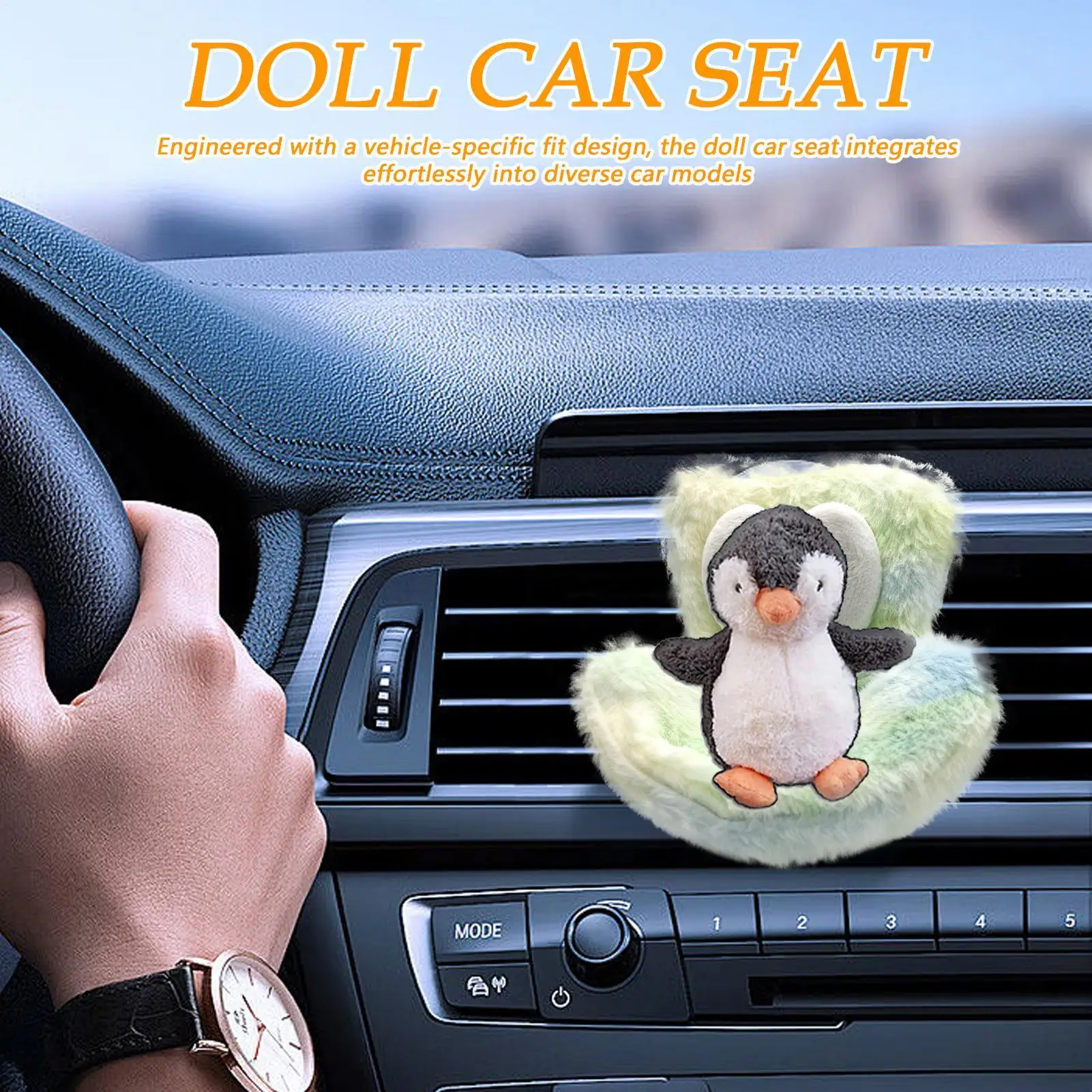 

Baby Doll Car Seat Cute Big Eyes Design Plush Chair Cushion Toy Car Seat For Kids Children Toddler Play Air Vent Display