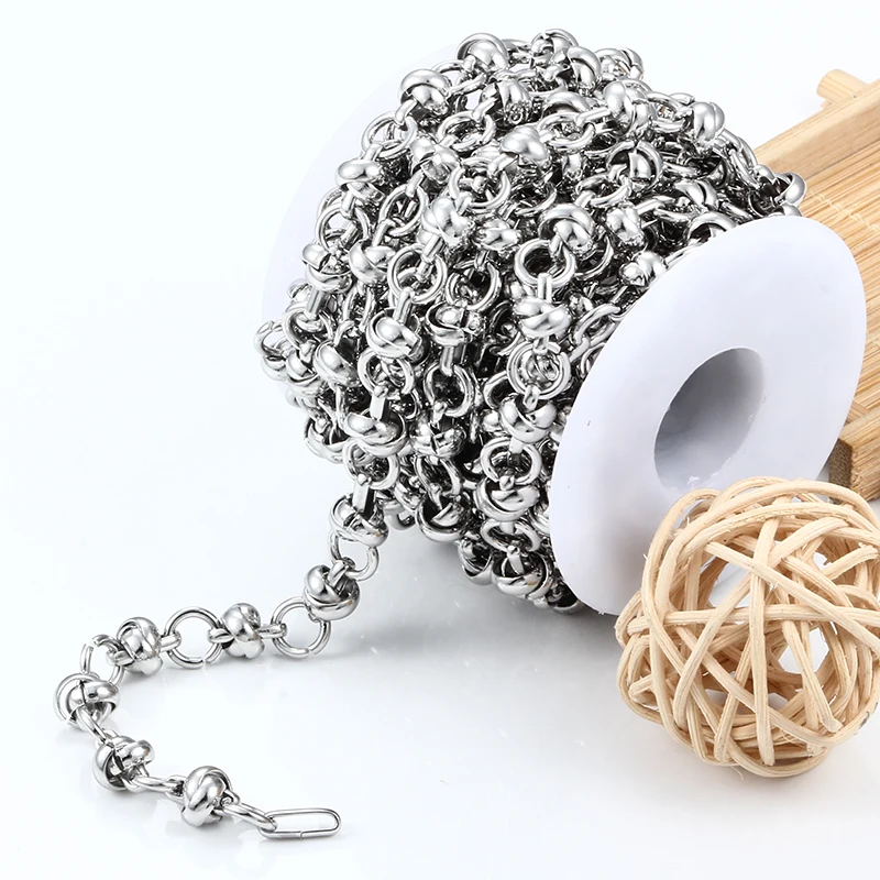 

1Meter Stainless Steel 8mm Big Heavy Circle Knot Handmade Chain for Jewelry Materials Rope Necklace Bracelet DIY Accessories