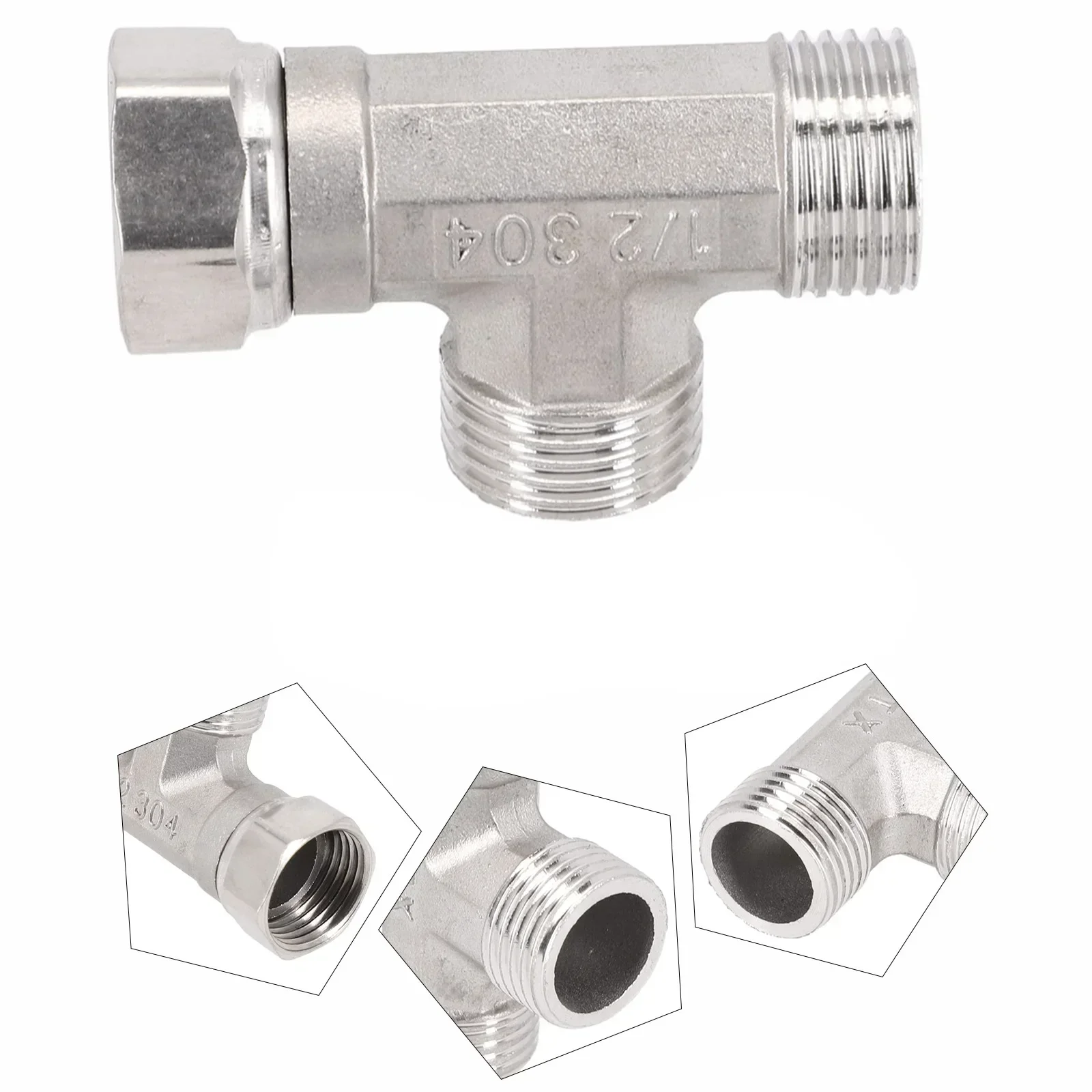 T-Adapter Valve G1/2 3 Way Diverter for Toilet Diverter Valve T Shape Converter for Bidet Sprayer Shower Bathroom Accessories
