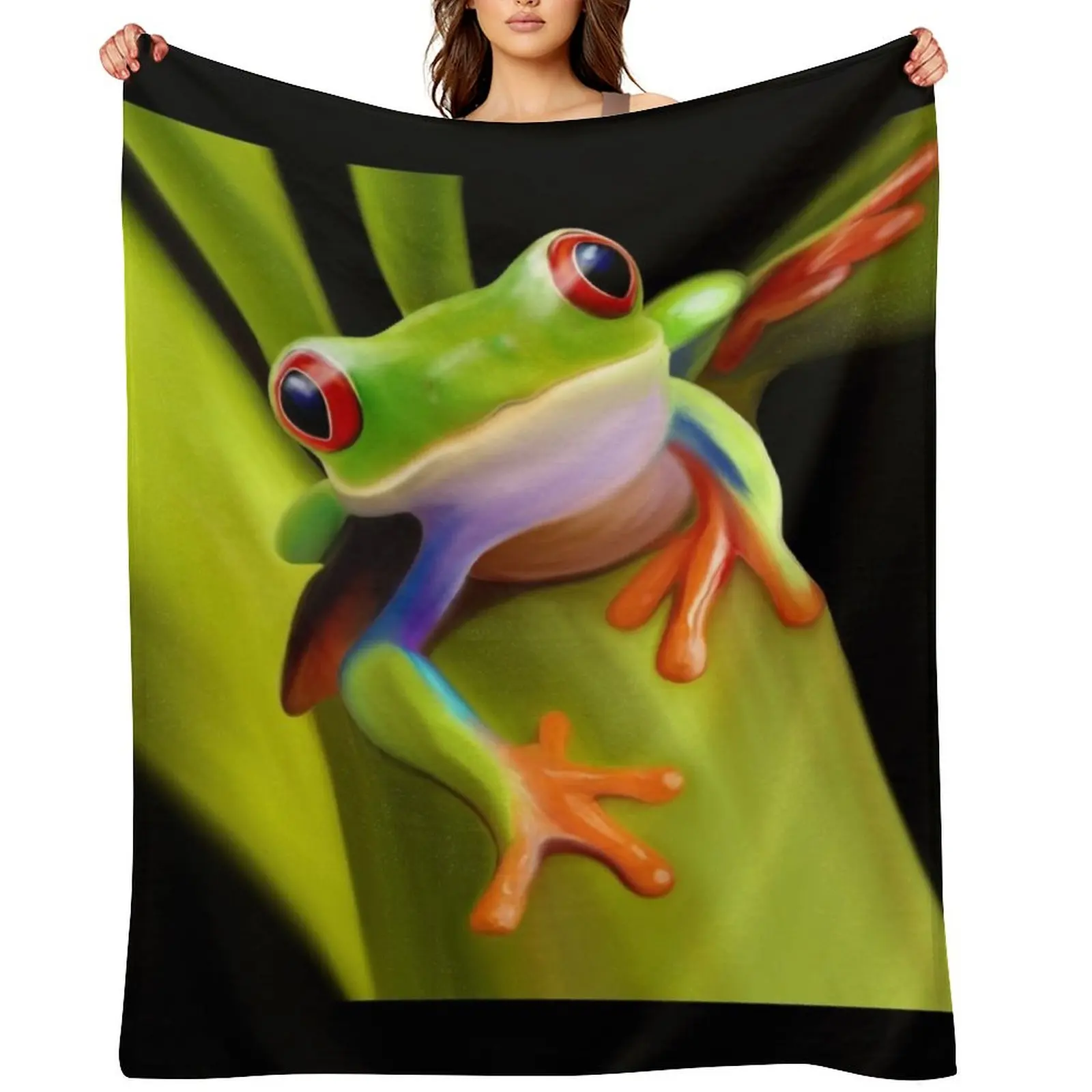 

Red-Eyed Frog, Red-Eyed Tree Frog Throw Blanket Blankets For Bed Thermals For Travel Bed Fashionable for winter Blankets