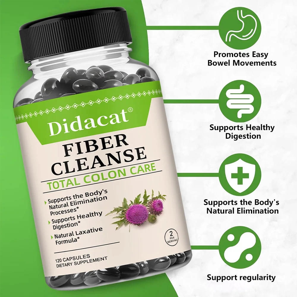 Digestive Fiber Capsules with Psyllium Husk, Supports Daily Intestinal, Detoxification & Digestive Comfort, Appetite Suppressant