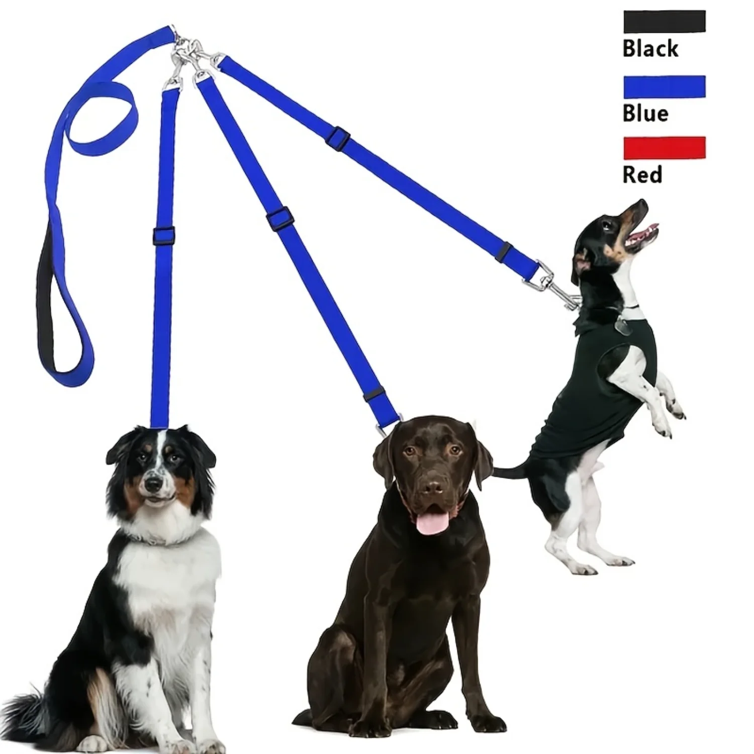 

Comfortable and Durable 3-in-1 Nylon Dog Leash for Outdoor Activities - Perfect for Walking, Traveling, Hiking, and Camping