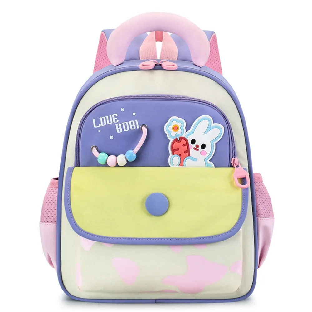 Large Capacity Dopamine Kids Backpack Waterproof Animals Color Block Backpack Spine-Protecting Reflective Strip
