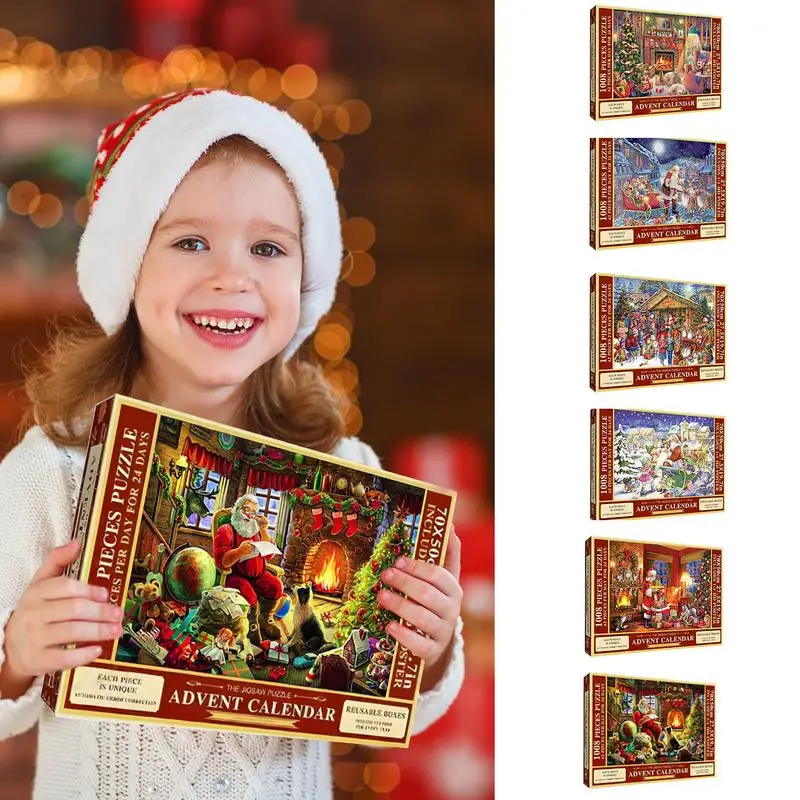 

Christmas Jigsaw Puzzles Advent Calendar 24 Days Xmas Countdown Calendar 1008 Pieces Puzzles Toy Surprise Gift Box For Kids