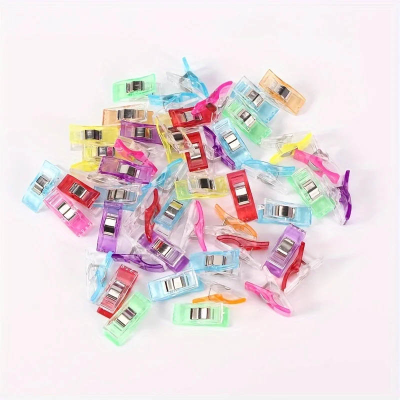 100/50/10 Stück Nähclips aus Kunststoff, Stoffclips, Nähzubehör, Taschenbindung mit Quiltstiften zum Fixieren von Stoffschichten – Detail 10