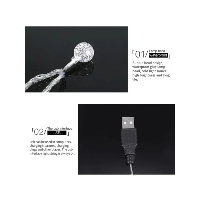 6M USB/Battery Power Ball LED String Lights Garland Lights Waterproof Outdoor Lamp Wedding Garden Fairy Lights Christmas Decor