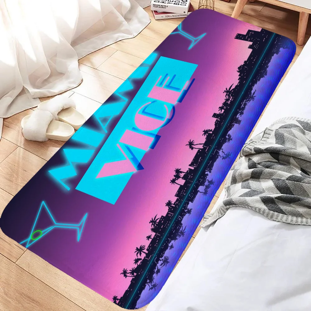 Miami Vice Rug for Bedroom Mats Front Door Mat Floor Kitchen Rugs Things to the House Entrance Mat for Hallway on the Floor Home