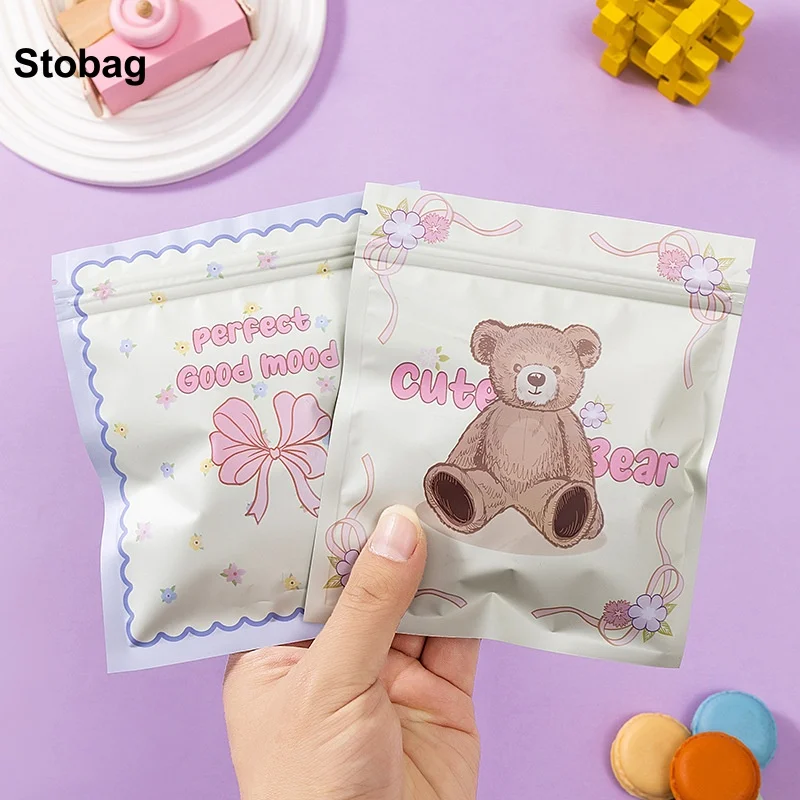 

StoBag 50pcs Cartoon Candy Ziplock Bags Cute Gift Snack Packaging Children's Small Plastic Sealed Food Storage Pouches Pocket