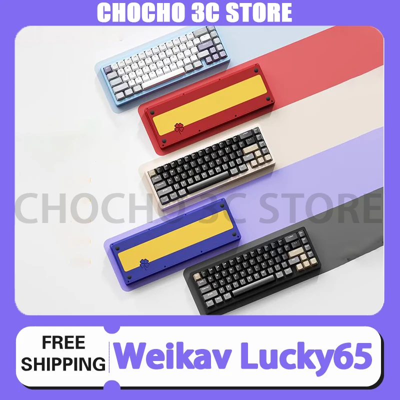 

Клавиатура Weikav Lucky65 Беспроводная механическая, 3 режима, Usb/2,4g/Bluetooth