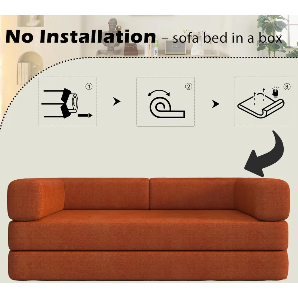 أريكة سرير قابلة للتحويل، أريكة مرتبة قابلة للطي، إطار ثابت الشكل، أريكة صالة أريكة أرضية لغرفة المعيشة #6