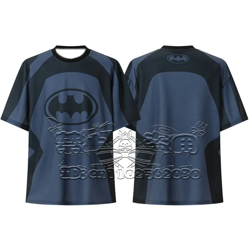 Novedad de verano, camiseta clásica con estampado 3D de Batman de Marvel/DC para adultos y niños, cuello redondo, moda urbana, manga corta