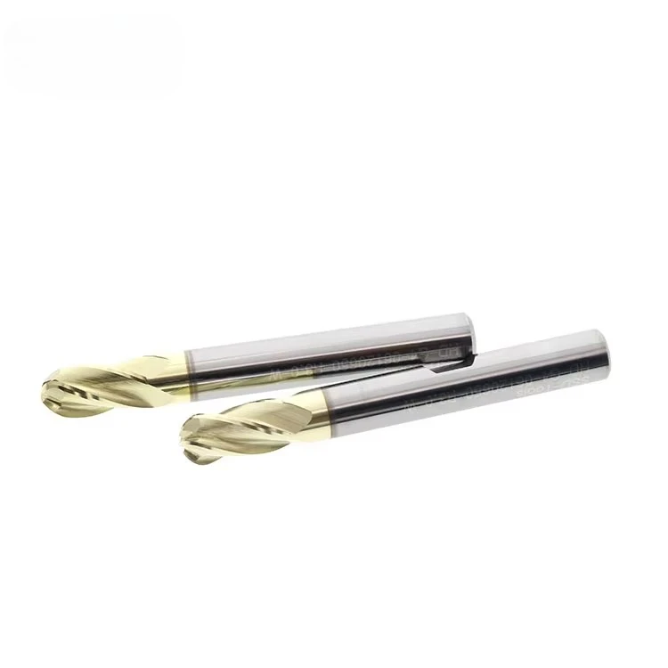 AlTin 35 Helix 2/4-Flute Ball Nose End Mill 6mm High Feed Carbide 65HRC for CNC Machining Stainless Steel Titanium Alloy