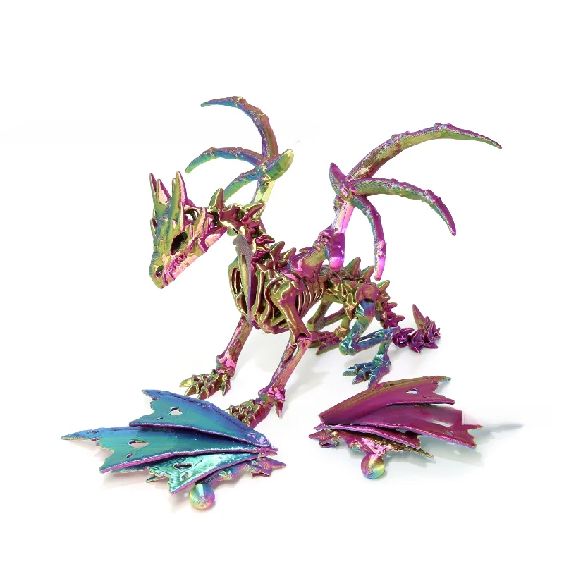 

Скелет Дракон 3D Печатная модель летающего дракона Настольные украшения и украшения Подарки на Рождество и Хэллоуин Фигурки игрушек