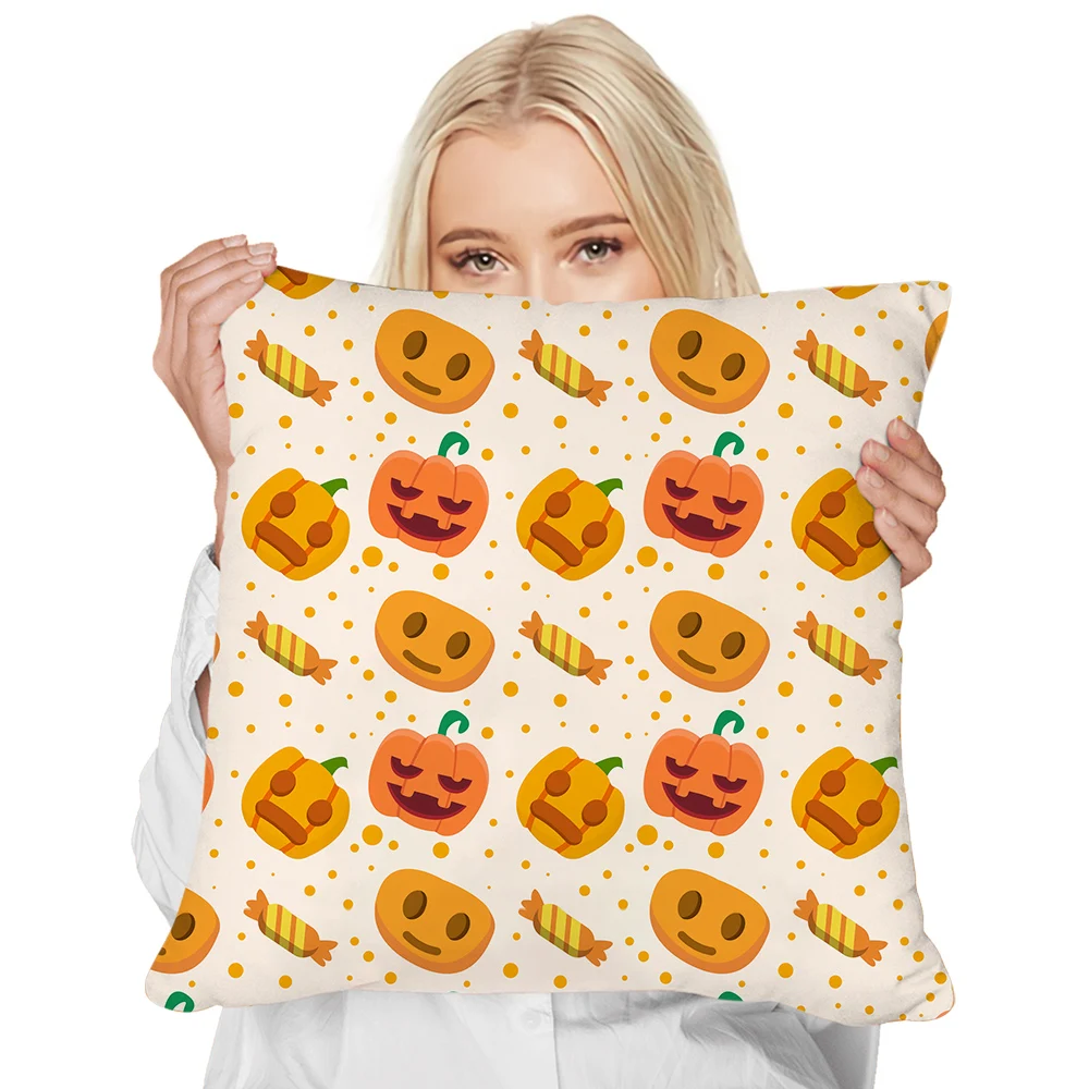 

HX Halloween Pillowcases Cartoon Cute Pumpkin 3D Printed Throw Pillows Cover Cushion Pillow Cover Home Decor Dropshipping