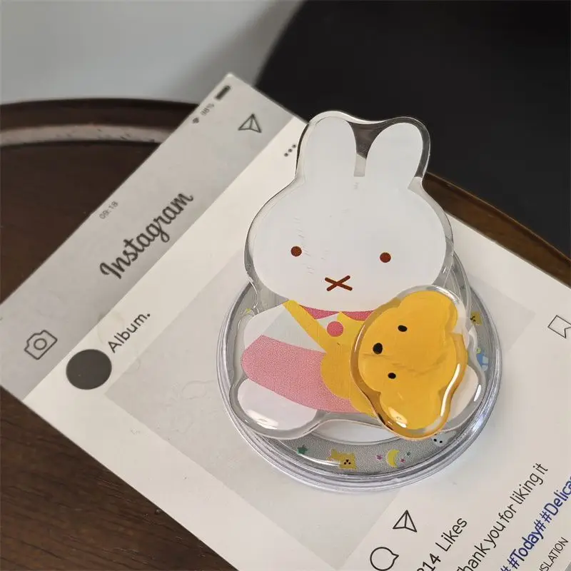 Miffy Kawaii Anime Cartoon Rabbit Cute Interesting Magnetic Attraction Mobile Phone Bracket for Magsafe Desktop Support Frame view 5