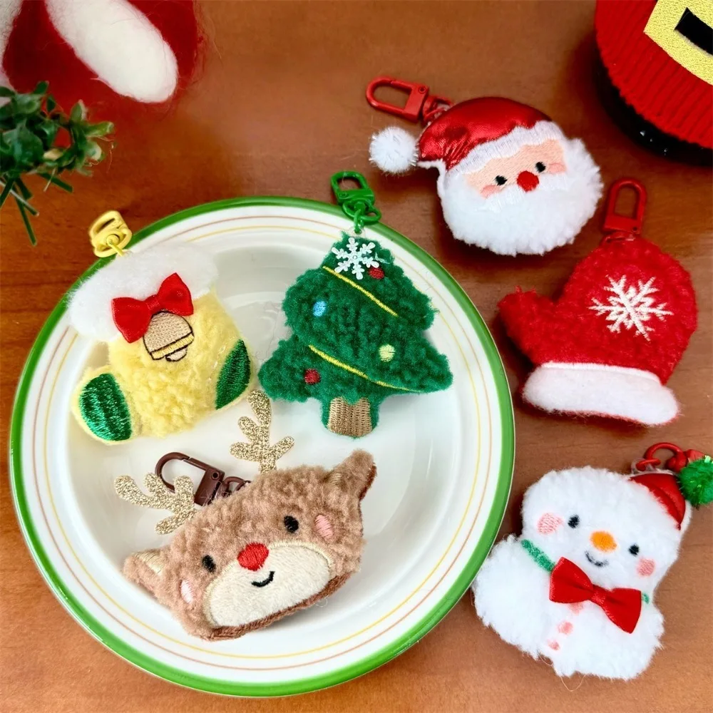 Llaveros de peluche de Papá Noel de dibujos animados de Navidad, juguetes para niños, bolso de mujer, decoración colgante, árbol de Navidad, lindos llaveros, accesorios