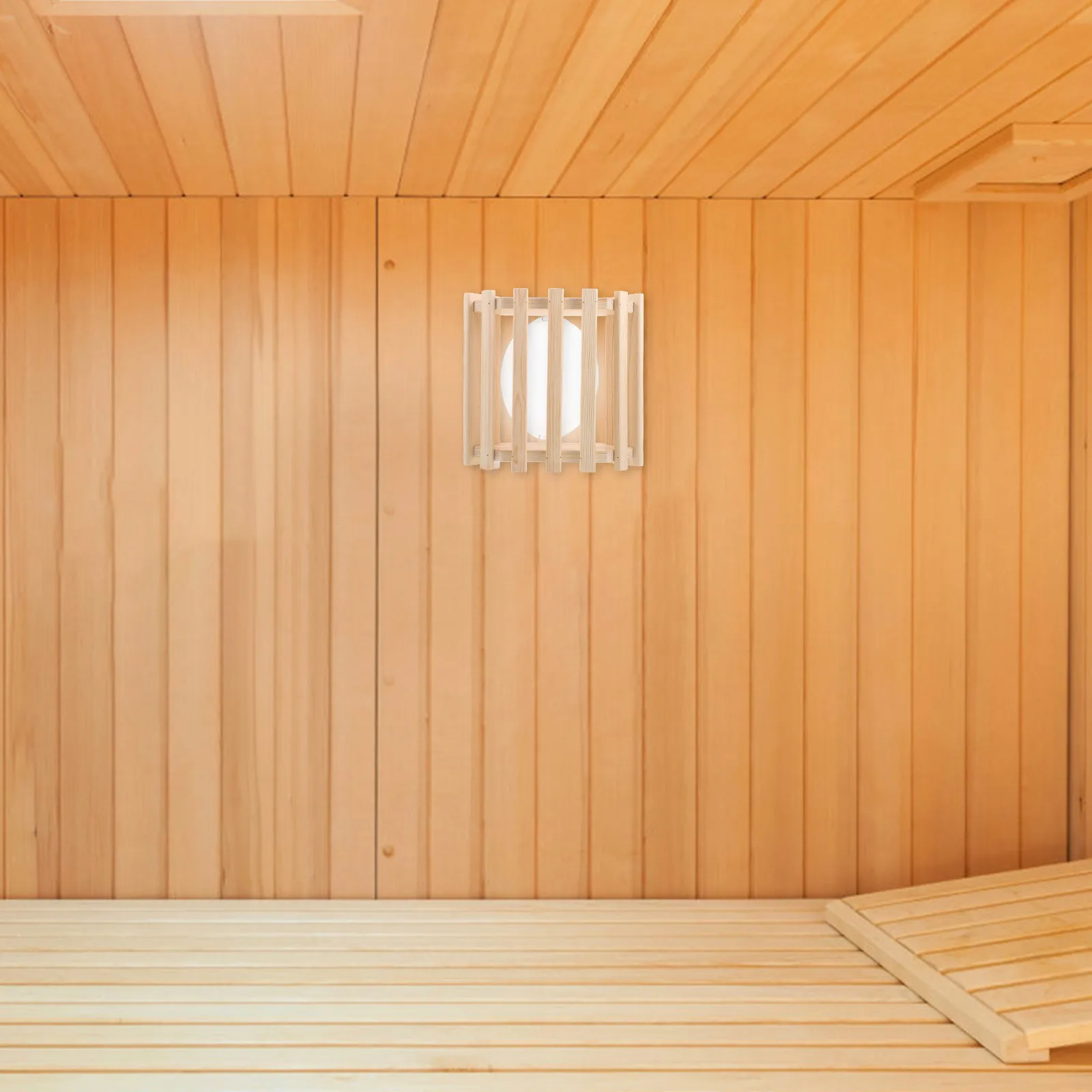 غطاء عاكس الضوء لغرفة الساونا الخشبية، سهل التركيب، إكسسوارات الساونا، تصميم أنيق، غطاء مصباح ديكور لغرفة البخار #1