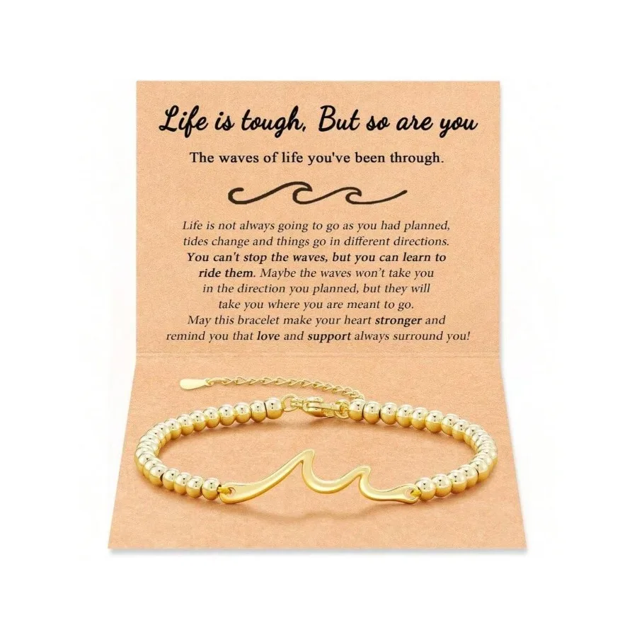 

Inspirational Gifts Women Men, Through Waves Of Life, Life Is But So Are You, Encouragement Bracelet Thoughtful Gifts Friend Si