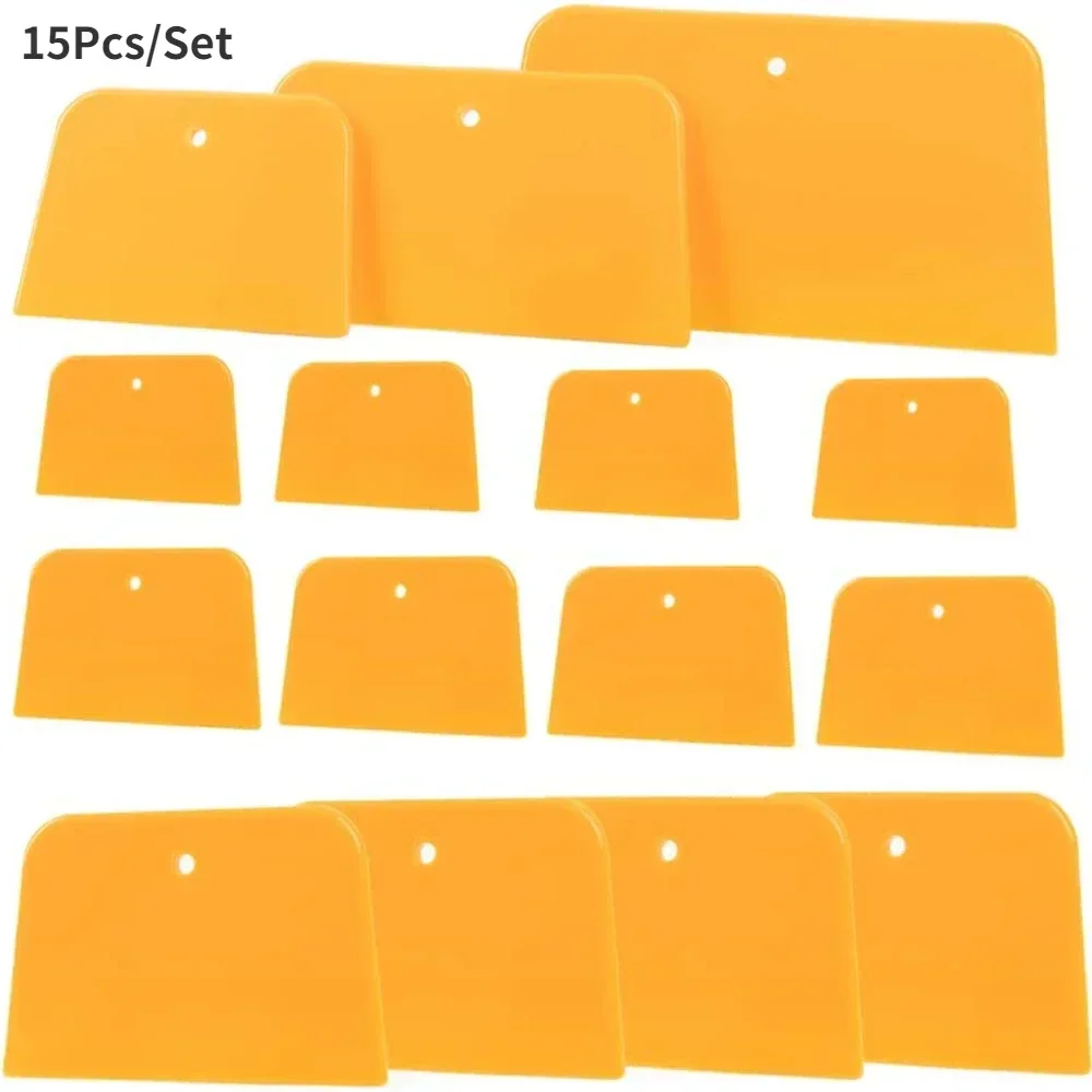 15Pcs/Set Automotive Body Fillers Hard Plastic Scraper for Fillers, Putties, Glazes or Caulking Agents Car Body Maintenance