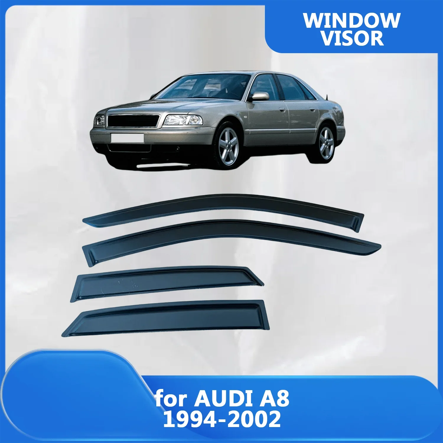 

Window Visor for AUDI A8 1994 1995 1996 1997 1998 1999 2000 2001 2002 Weathershied Door Side Window Wind Sun Rain Guards